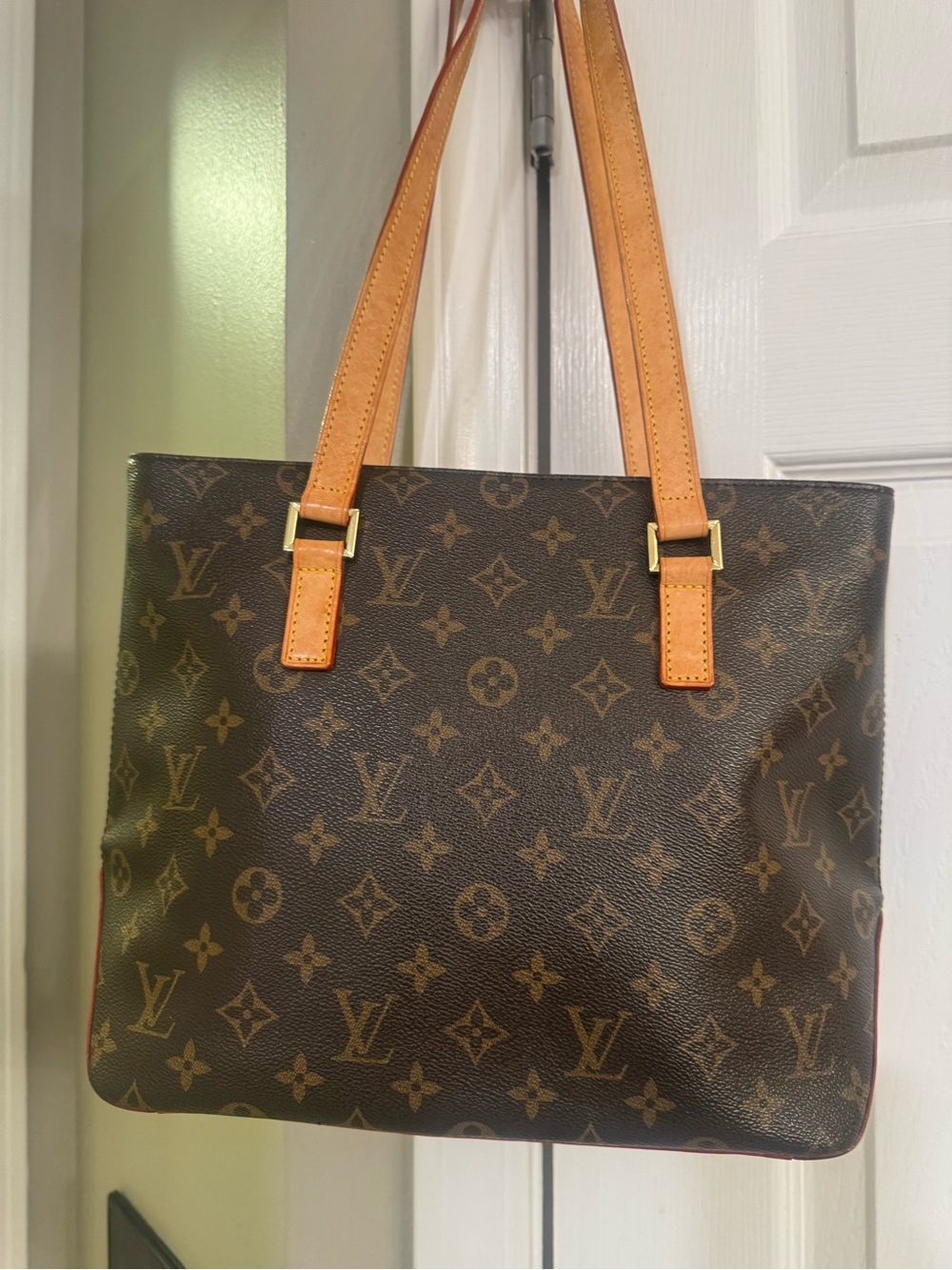 Louis Vuitton Monogram Cabas Piano Canvas Tote with Tan Straps - Picture 2 of 13